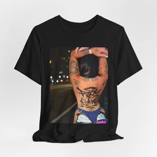 Graphic Photo Back Tattoo T‑Shirt — Urban Nightlife Streetwear Tee