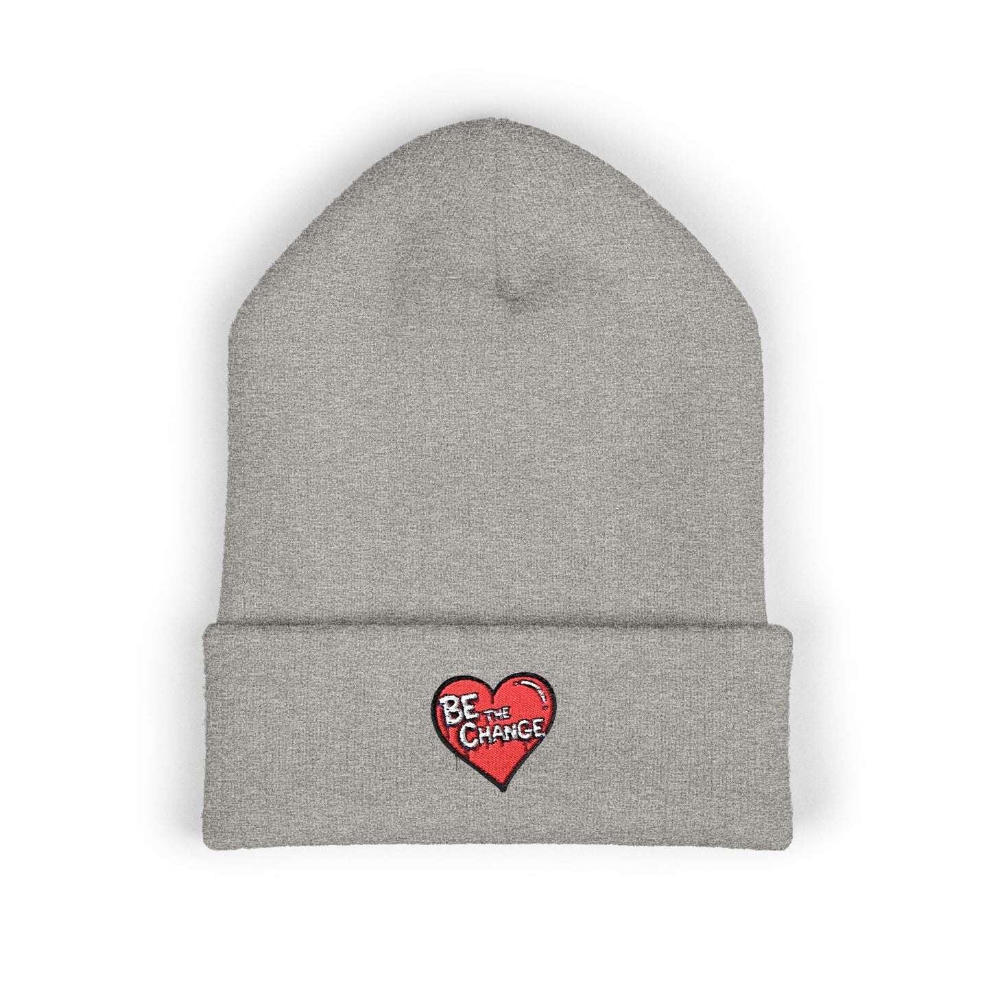 Embroidered 'Be Kind' Heart Cuffed Beanie