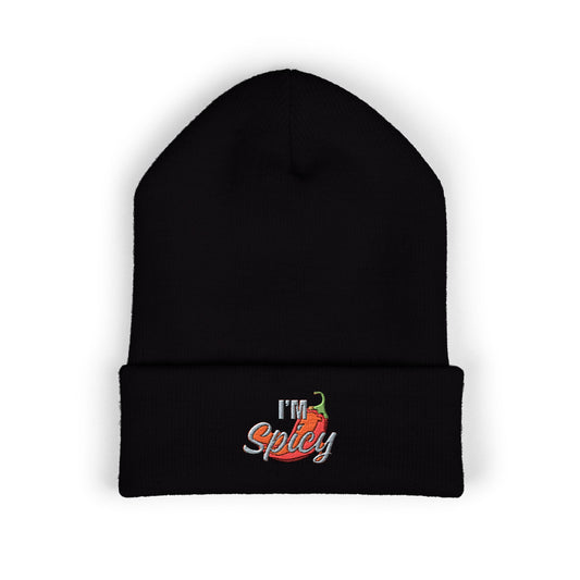 Spicy Chili Embroidered Beanie — Cuffed Knit Hat