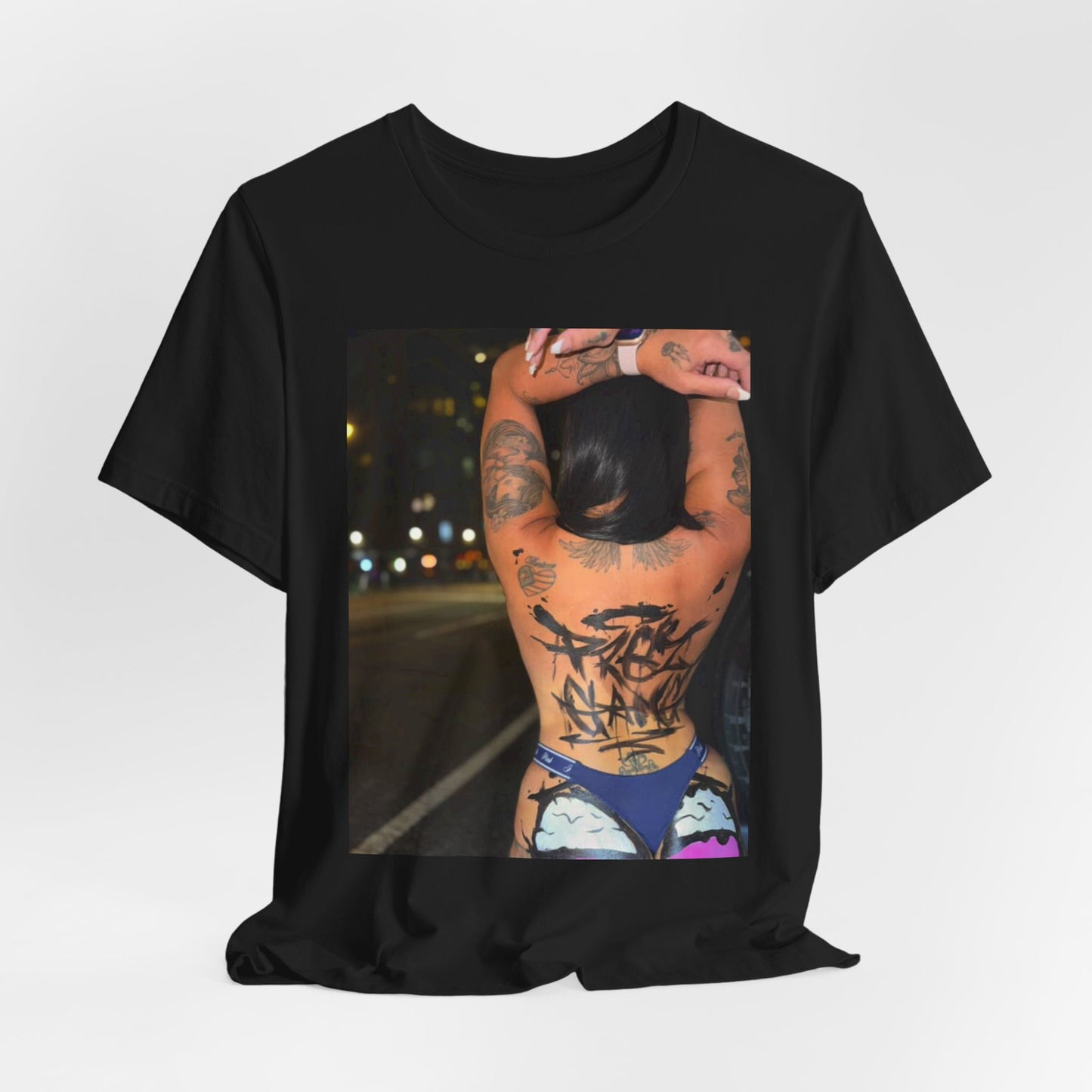 Graphic Photo Back Tattoo T‑Shirt — Urban Nightlife Streetwear Tee