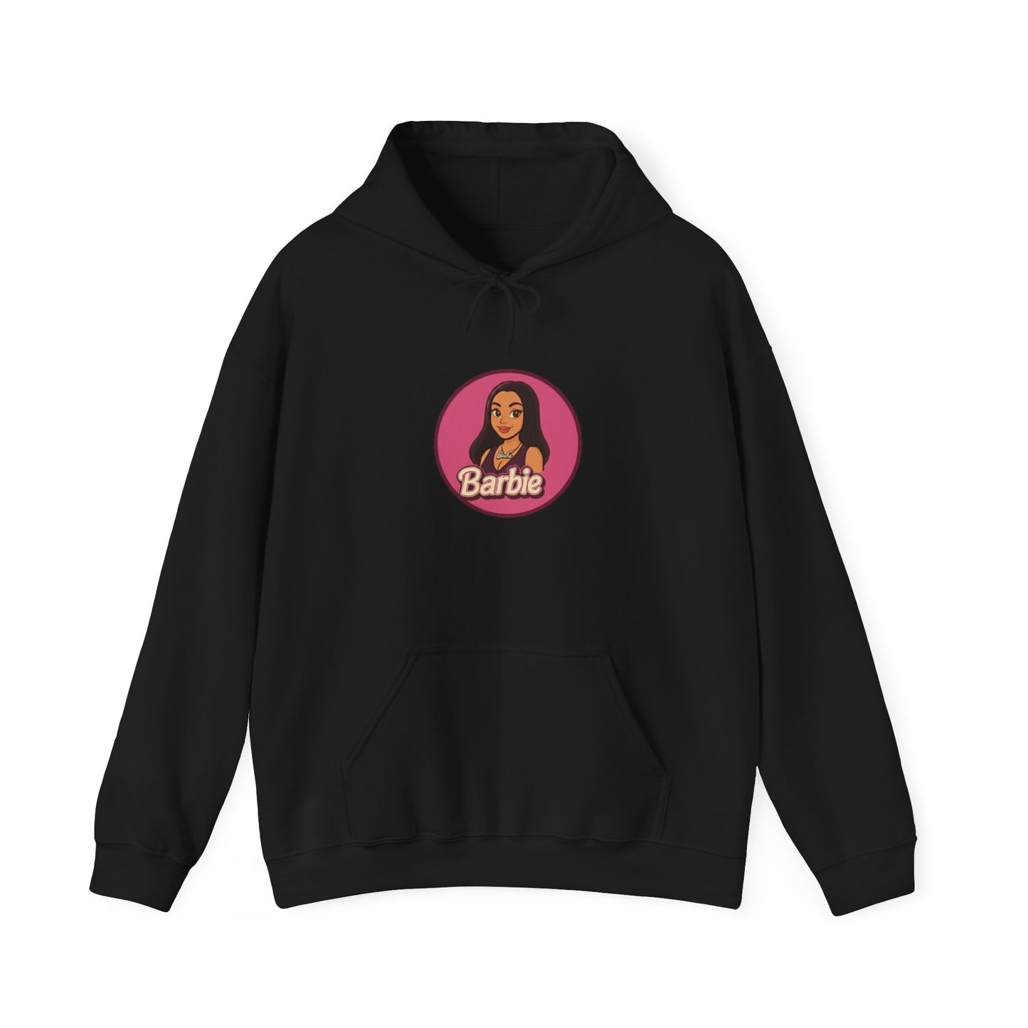 Barbie Logo Hoodie — Retro Pink Circle Graphic Sweatshirt