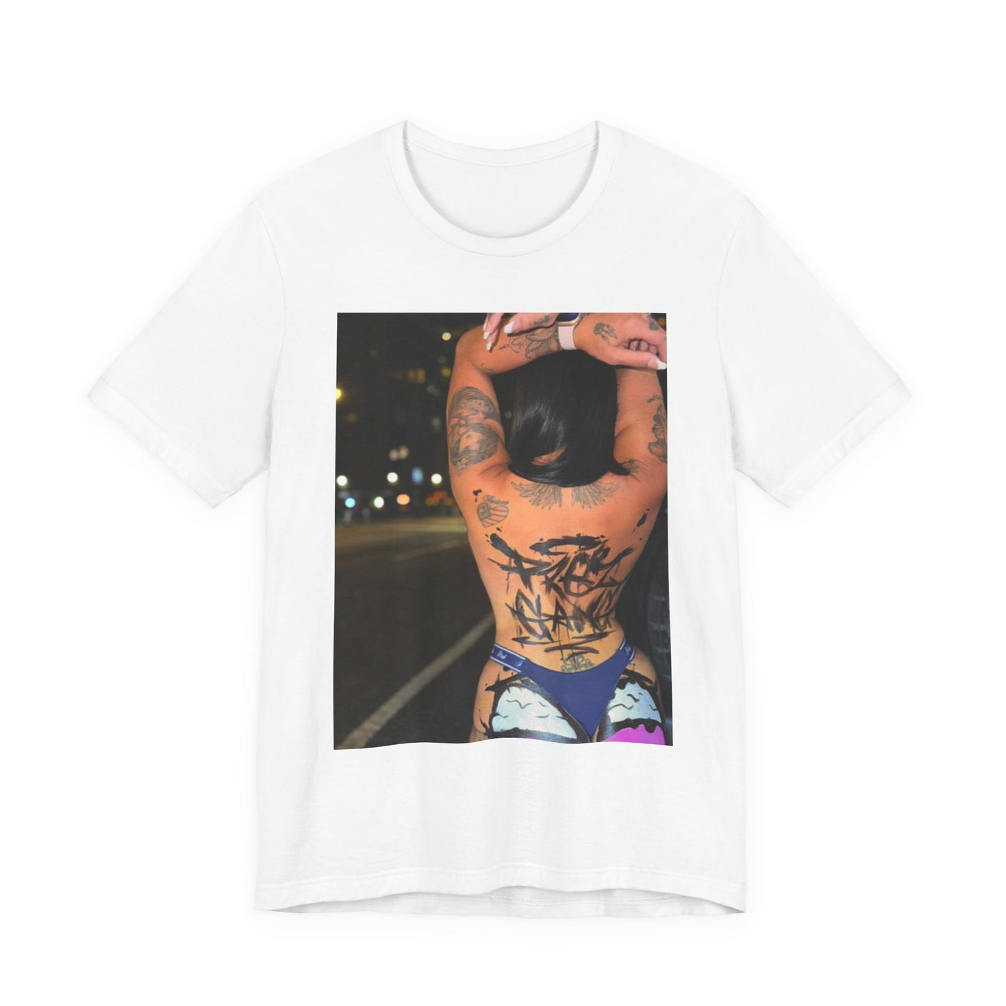 Graphic Photo Back Tattoo T‑Shirt — Urban Nightlife Streetwear Tee
