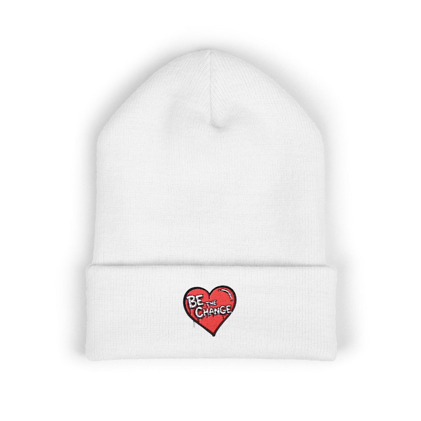 Embroidered 'Be Kind' Heart Cuffed Beanie