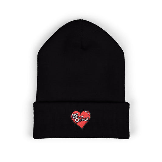 Embroidered 'Be Kind' Heart Cuffed Beanie