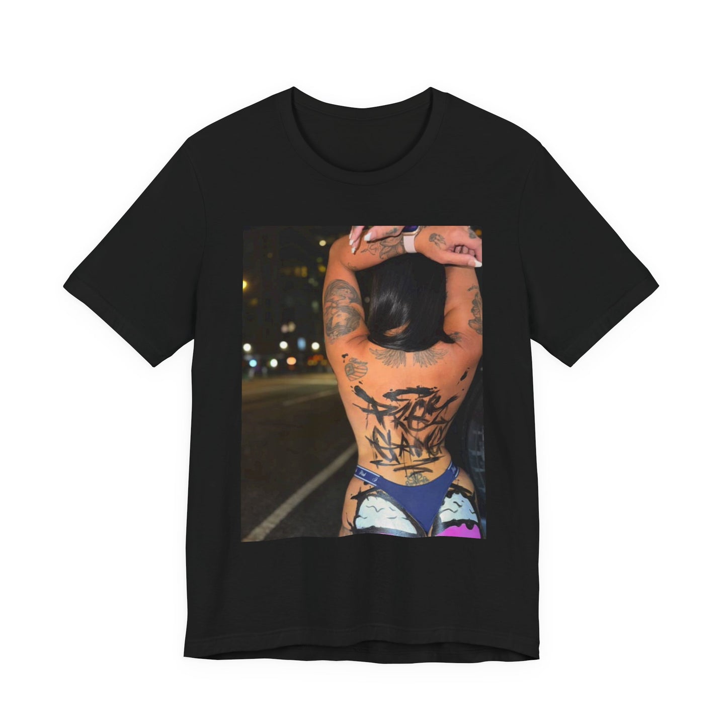 Graphic Photo Back Tattoo T‑Shirt — Urban Nightlife Streetwear Tee