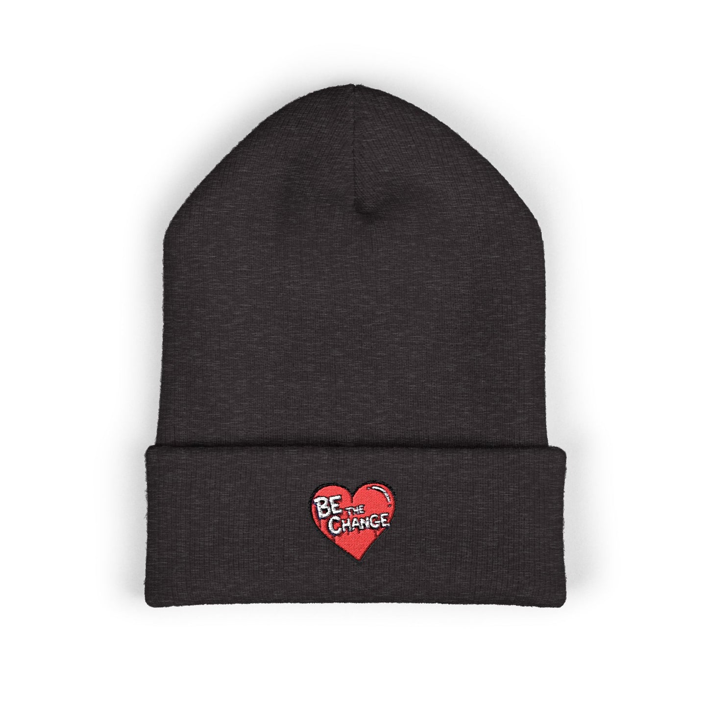 Embroidered 'Be Kind' Heart Cuffed Beanie
